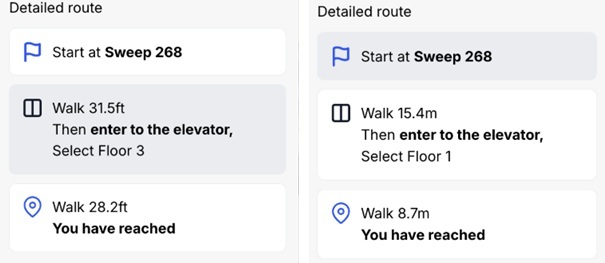 Measurement units toggle