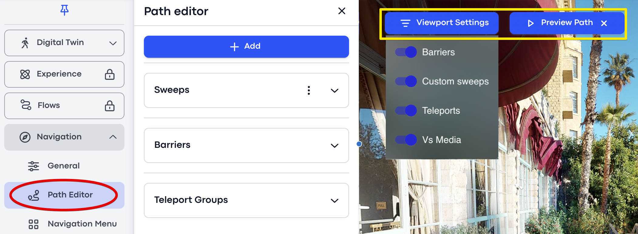 Path Editor — top-down workspace