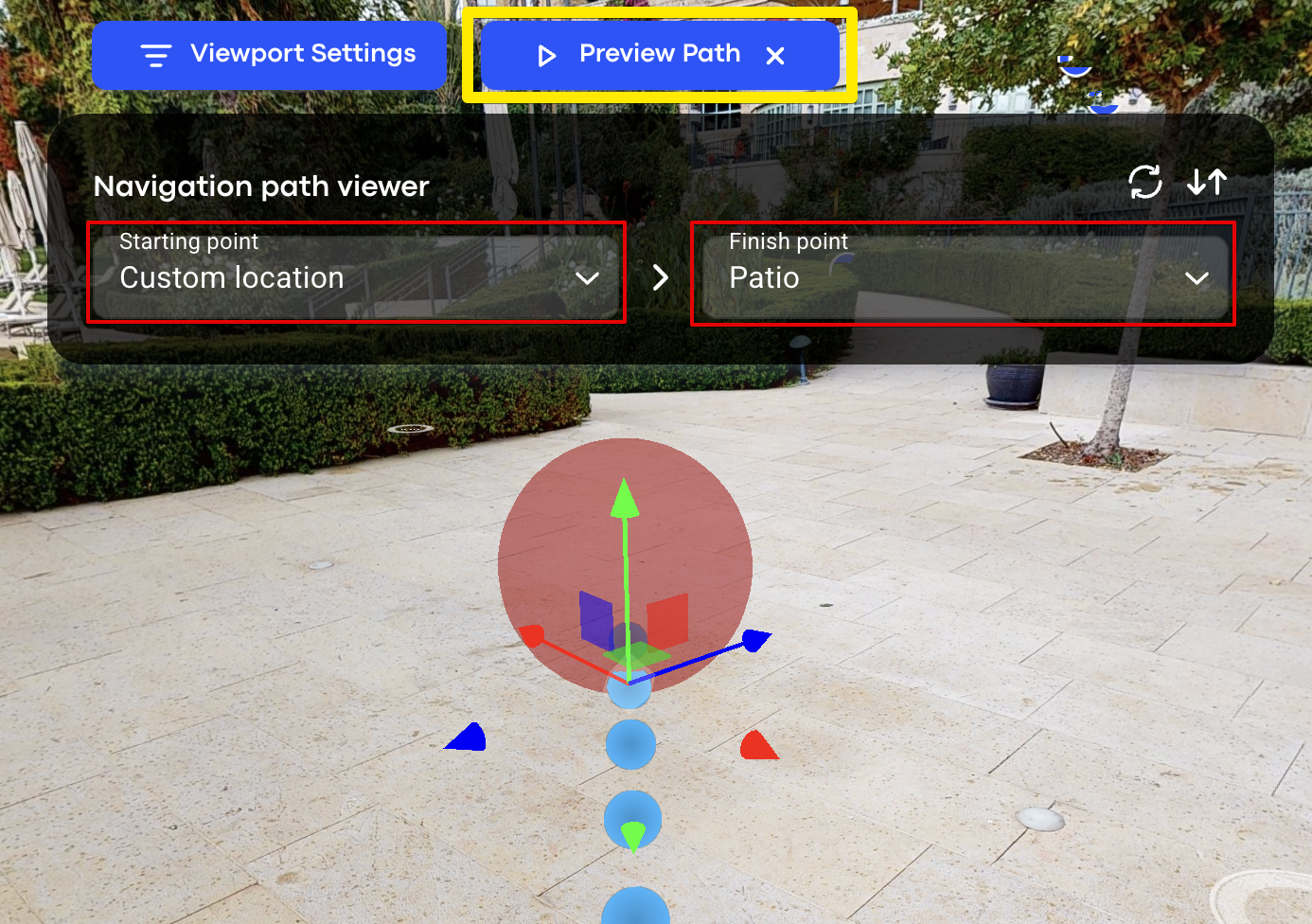 Path Editor — viewport settings