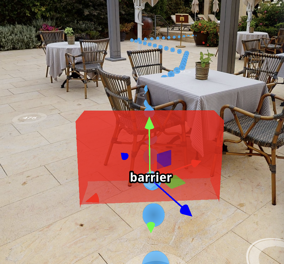 Drawing a barrier polygon
