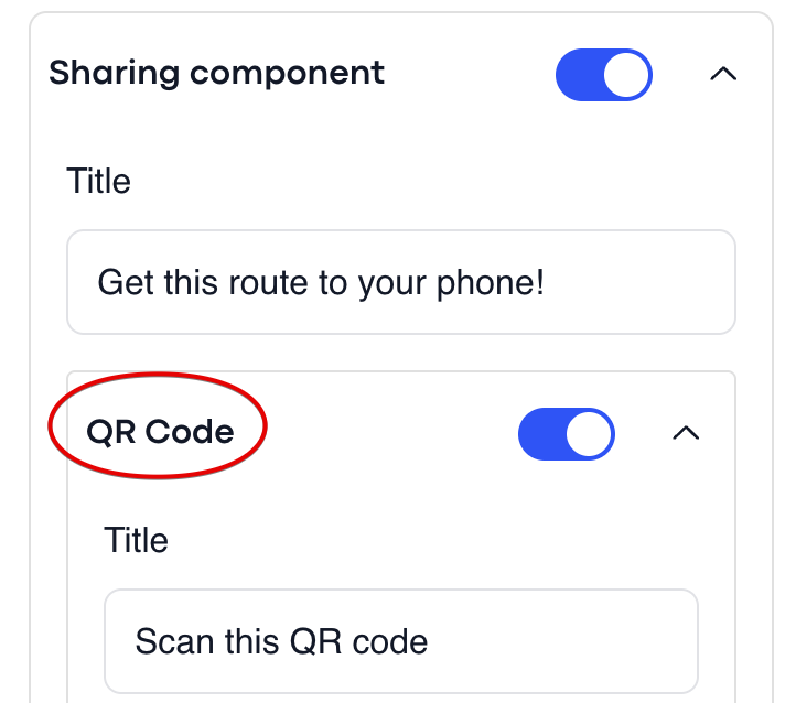 Sharing component — desktop view