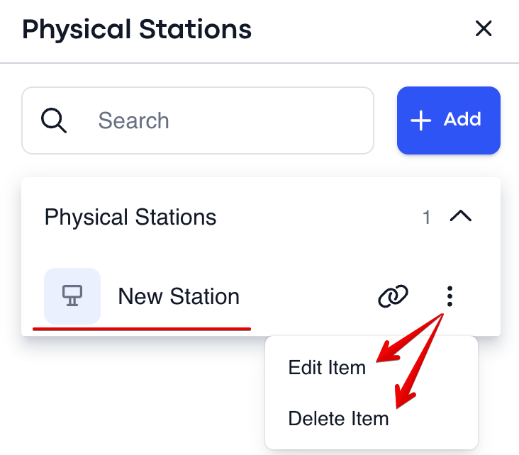 Station — naming and link configuration