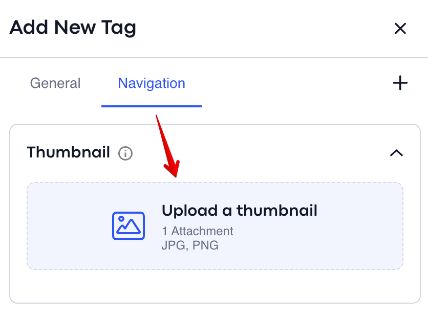 Tag settings — Navigation tab