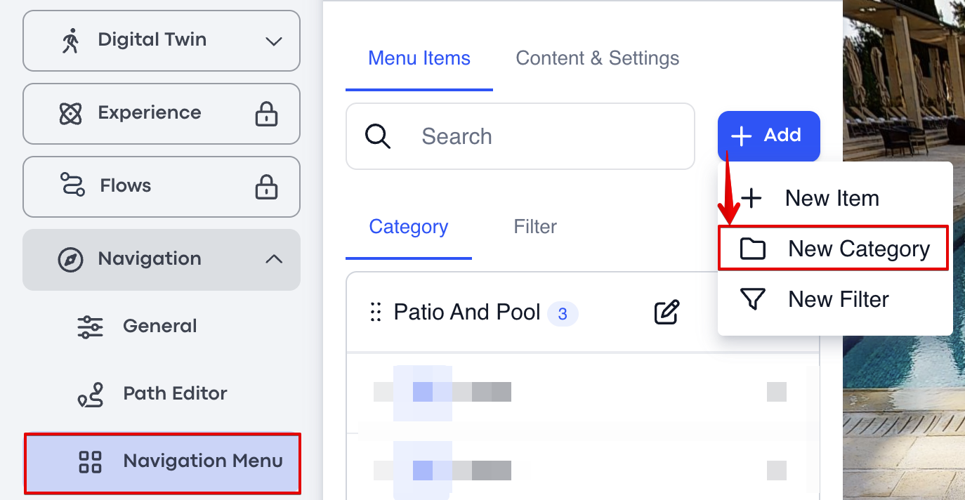 Mattertags in the navigation menu